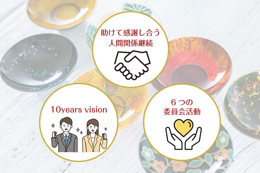 助けて感謝し合う人間関係継続・10 years vision・6つの委員会活動